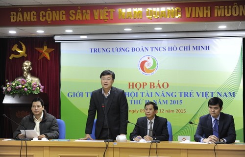 Họp báo về Đại hội Tài năng trẻ Việt Nam lần thứ 2. Ảnh: Dân trí
