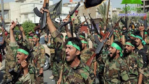 Hashd al-Shaabi, lực lượng do Iran hậu thuẫn đóng vai trò quan trọng trong hoạt động chống IS trên mặt đất. Ảnh: al-offok