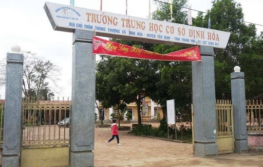 Trường THCS Định Hòa, nơi em Đỗ Lân Anh đang theo học. Ảnh: Người Lao động