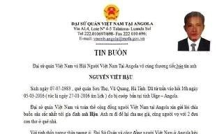 Bộ ngoại giao lên tiếng vụ 2 người Việt bị sát hại ở Angola