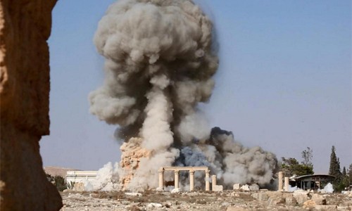 IS đã phá hủy nhiều công trình cổ tại di tích Palmyra. Ảnh minh họa: AFP