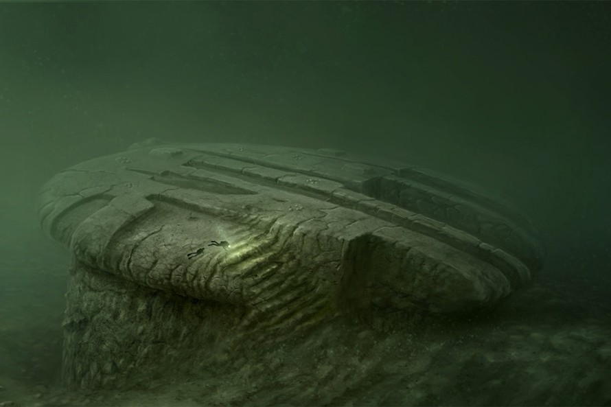 Bí ẩn tảng đá khổng lồ hình đĩa bay dưới đáy biển Baltic