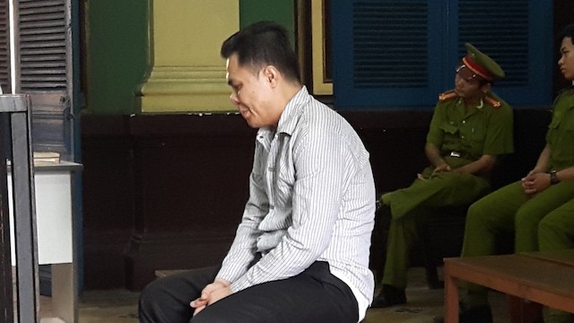 Bị cáo Nguyễn Trung Hậu tại tòa. Ảnh: Tân Châu
