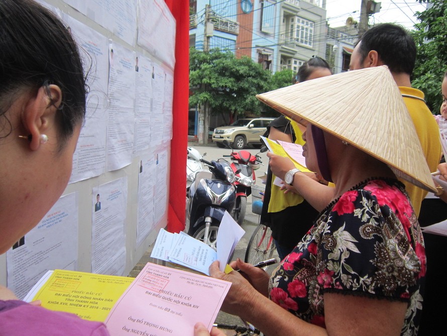 Điểm bỏ phiếu số 07, phường Đông Thọ, TP Thanh Hóa. Ảnh: Hoàng Lam