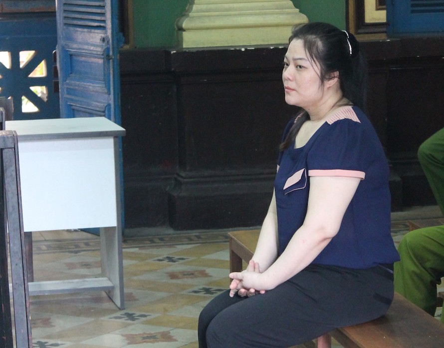 Nguyễn Thị Thanh Hoa tại phiên tòa chiều 6/7. Ảnh: Tân Châu