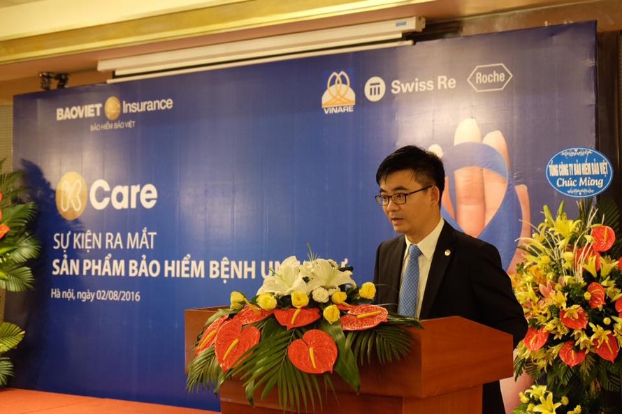 Ông Nguyễn Quang Hưng, Phó Tổng Giám đốc Bảo hiểm Bảo Việt phát biểu tại sự kiện ra mắt sản phẩm K-Care 