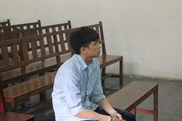 Thái Văn Thù tại phiên tòa ngày 2/8. Ảnh: Tân Châu