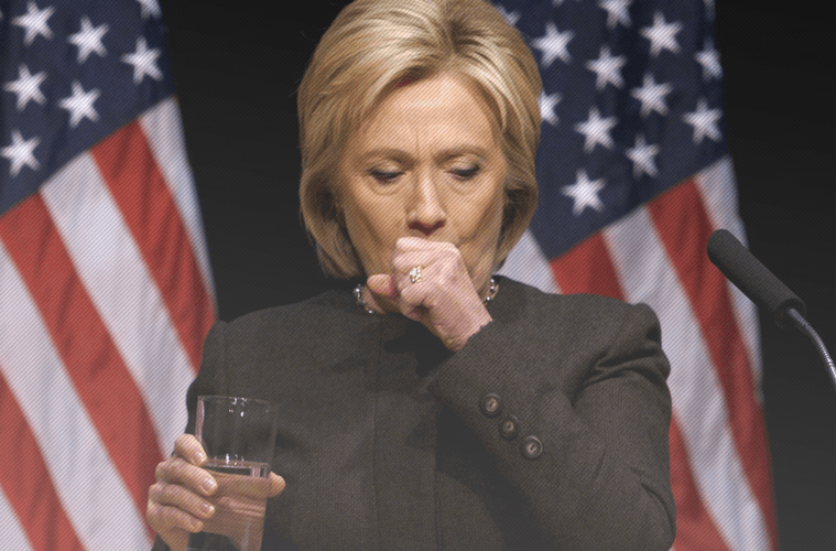 Bà Hillary từng nhiều lần ho không ngừng nghỉ khi phát biểu. Các dấu hiệu xuống cấp về sức khoẻ đã xuất hiện từ lâu nên có tin đồn cho rằng bà đang mắc trọng bệnh chứ không đơn thuần là viêm phổi.