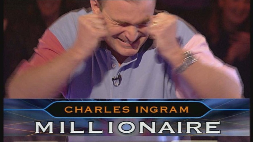 Charles Ingram trong khoảnh khắc trả lời đúng câu hỏi số 10 của chương trình "Ai là triệu phú?"