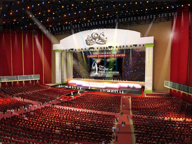 Trung tâm hội nghị Crown Convention Center được gấp rút xây dựng phục vụ cuộc thi Hoa hậu Hoàn vũ thế giới (ảnh: diamondbaycity.com)