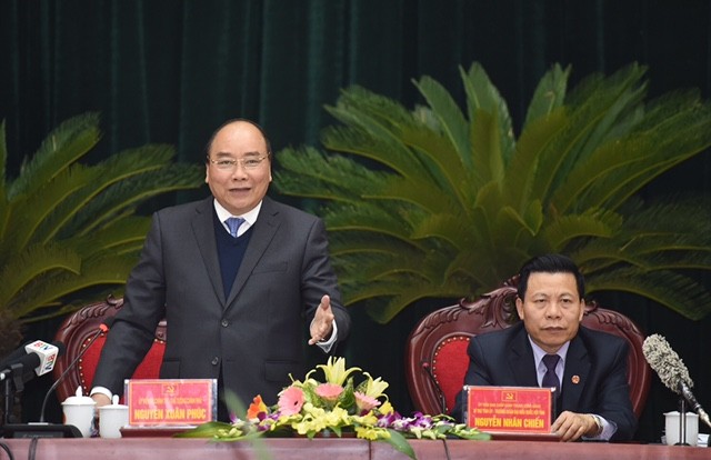 Thủ tướng Nguyễn Xuân Phúc làm việc với lãnh đạo tỉnh Bắc Ninh.