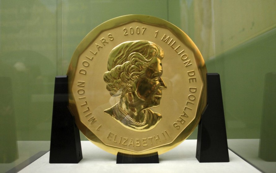 Đồng xu được trưng bày tại bảo tàng Bode Đức). Ảnh: EPA