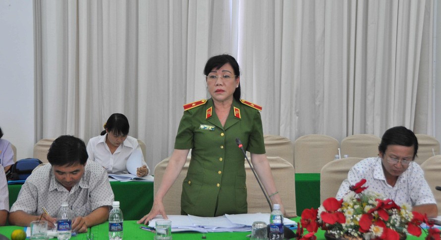 Thiếu tướng Trần Thị Ngọc Đẹp, Giám đốc Sở Cảnh sát PCCC TP Cần Thơ phát biểu