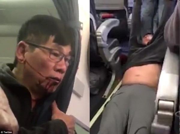 Cảnh ông David Dao bị kéo khỏi máy bay trong đoạn video gây xôn xao dư luận.
