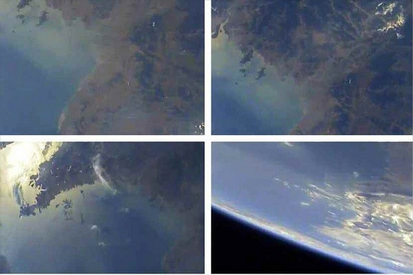 Hình ảnh chụp Trái đất được cho là chụp từ tên lửa mà Bình Nhưỡng phóng thử chiều 21/5. Ảnh: Yonhap