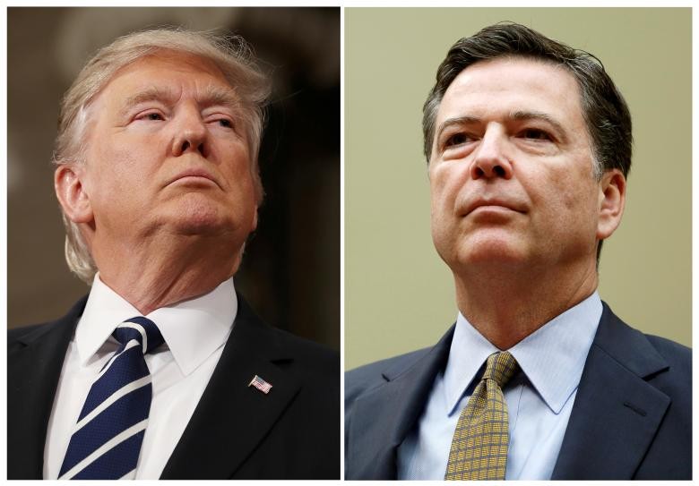 Tổng thống Mỹ Donald Trump (trái) và cựu Giám đốc Cục Điều tra liên bang Mỹ FBI (phải).