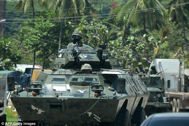 Quân đội Philippines tại Marawi (đảo Mindanao). Ảnh: AFP