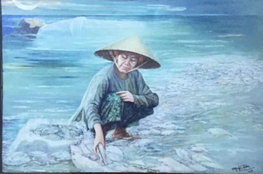 Bức tranh “Biển chết” của họa sỹ Nguyễn Nhân