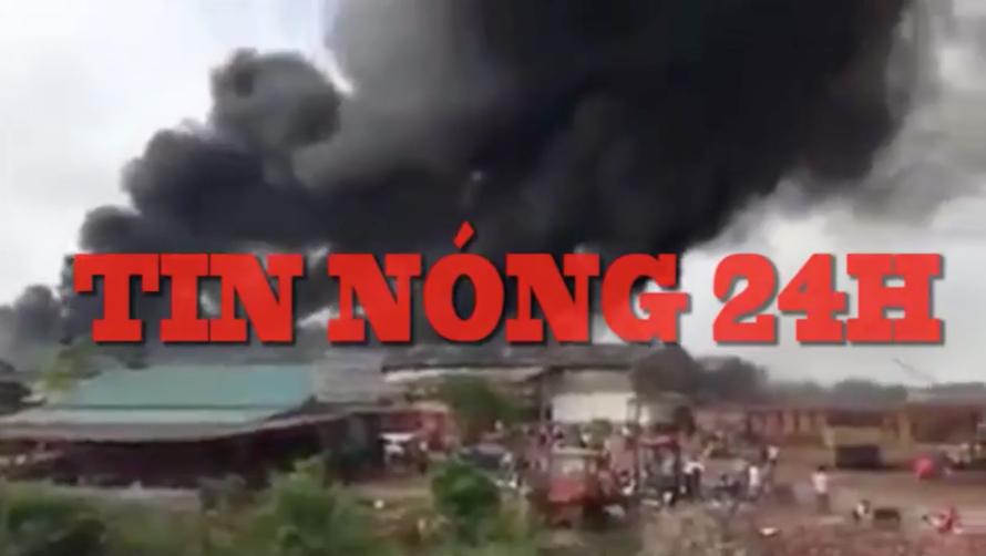 Tin nóng 24H: Nhà máy gạch ở Bắc Giang cháy dữ dội