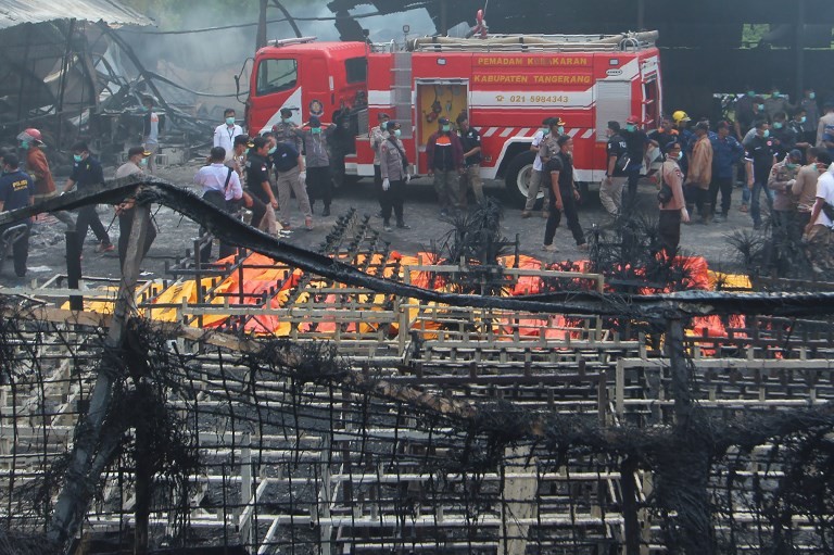 Hiện trường vụ cháy. Ảnh: AFP