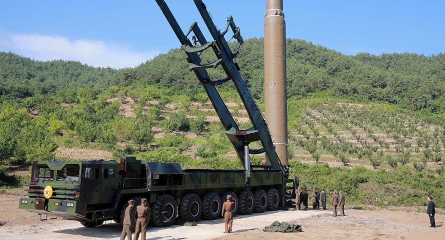 Tên lửa Hwasong-14 của Triều Tiên. Ảnh: KCNA