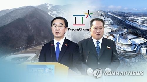 Bộ trưởng Thống nhất Hàn Quốc Cho Myoung-gyon (trái) và Chủ tịch Ủy ban Tái thống nhất hòa bình Ri Son-gwon (phải). Ảnh: Yonhap