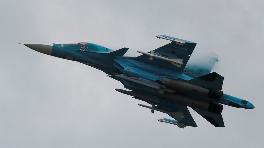 Máy bay ném bom Sukhoi Su-34 của Nga. Ảnh: Reuters