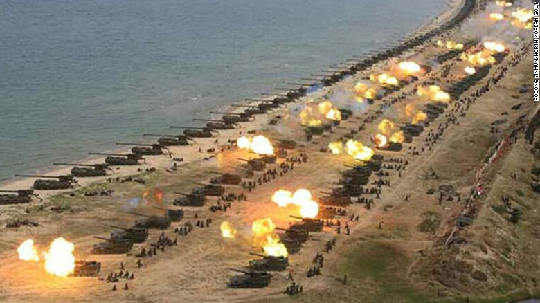 Một cuộc diễn tập quân sự tại Triều Tiên. Ảnh: KCNA