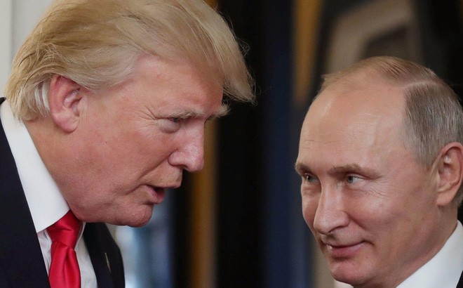 Tổng thống Mỹ Donald Trump và Tổng thống Nga Vladimir Putin. Ảnh: LA Times.