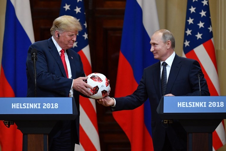 Tổng thống Nga Putin và Tổng thống Mỹ Trump tại Helsinki (Phần Lan). Ảnh: AFP