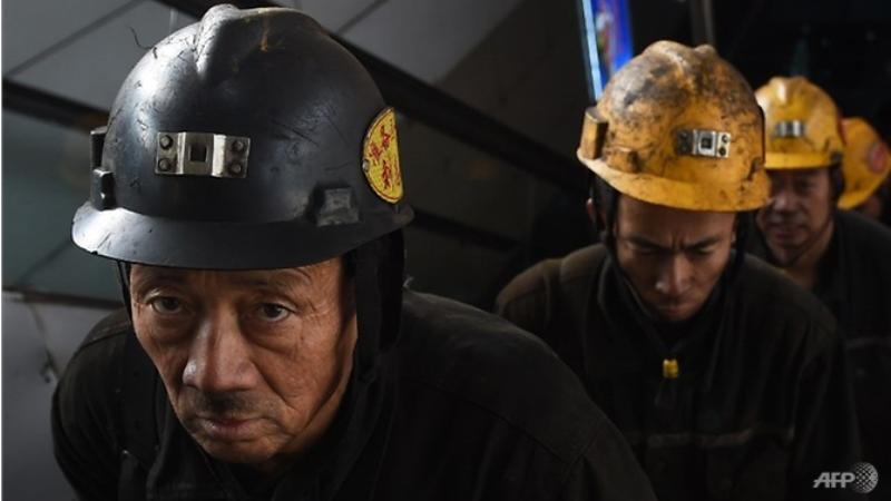 Công nhân mỏ than Trung Quốc. Ảnh: AFP