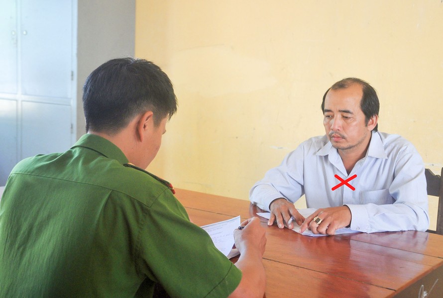 Ông Hoàng Hữu Quyết tại Cơ quan Công an huyện Triệu Phong.