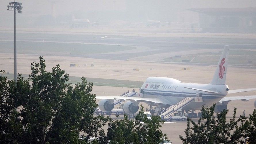Chuyên cơ của hãng Air China được cho là đưa ông Tập Cận Bình đến Triều Tiên. Ảnh: AFP