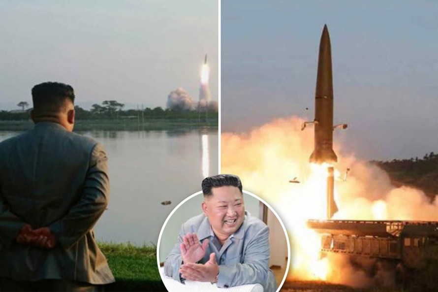 Chủ tịch KIm Jong-un theo dõi vụ phóng tên lửa hôm 25/7. Ảnh: Rodong Sinmun