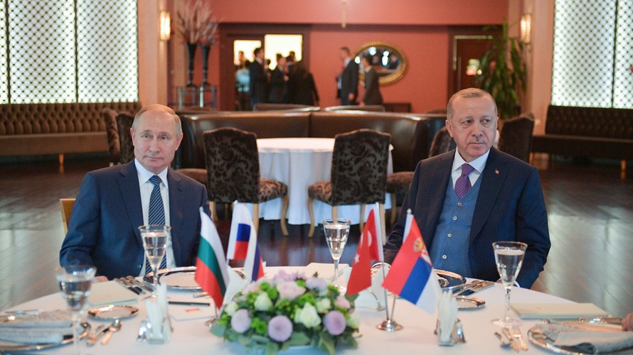 Tổng thống Nga Putin và Tổng thống Thổ Nhĩ Kỳ Erdogan trong cuộc gặp hồi tháng Một tại Istanbul. Ảnh: Reuters