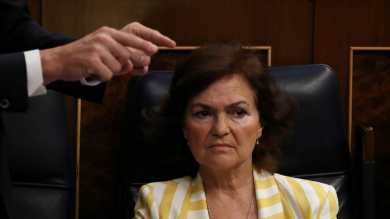 Bà Carmen Calvo. Ảnh: Reuters