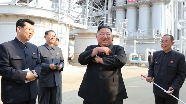 Chủ tịch Kim Jong-un xuất hiện hôm 1/5. Ảnh: KCNA