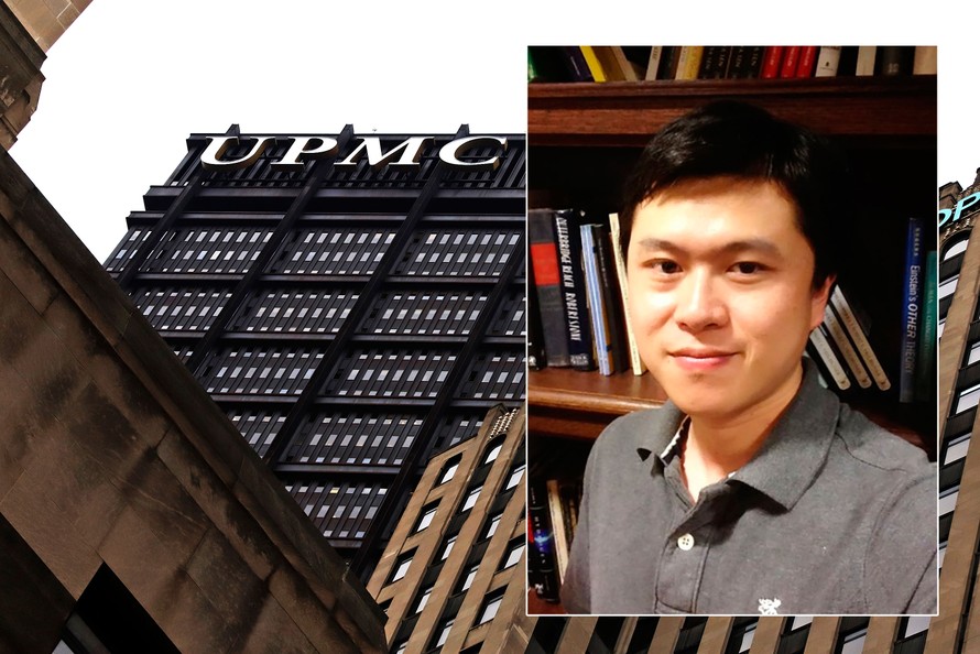 Giáo sư Bing Liu (ảnh nhỏ) và Đại học Dược Pittsburg (ảnh lớn).