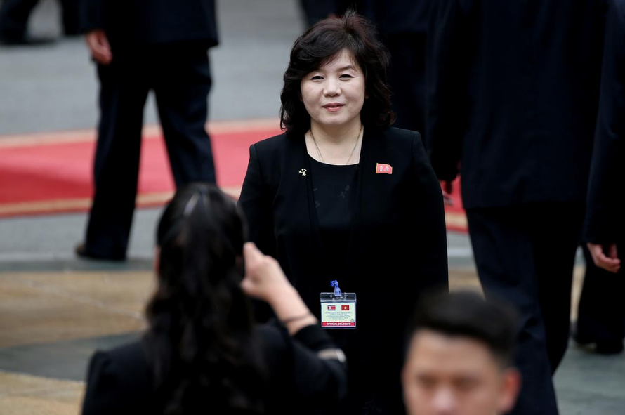 Bà Choe Son Hui tháp tùng Chủ tịch Kim Jong-un trong chuyến thăm chính thức Việt Nam tháng 3/2019. Ảnh: Reuters