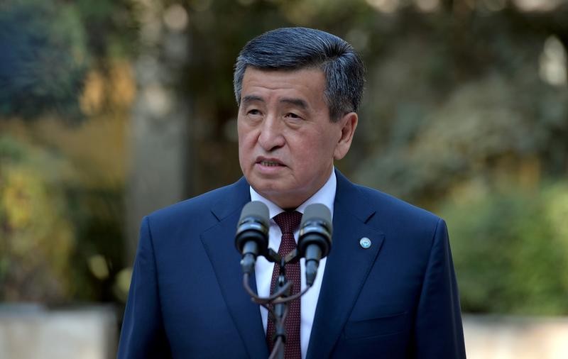 Tổng thống Kyrgyzstan Sooronbay Jeenbekov. Ảnh: Reuters