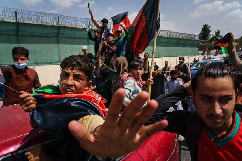 Phong trào biểu tình phản đối Taliban ở thủ đô Kabul của Afghanistan. Ảnh: LA Times