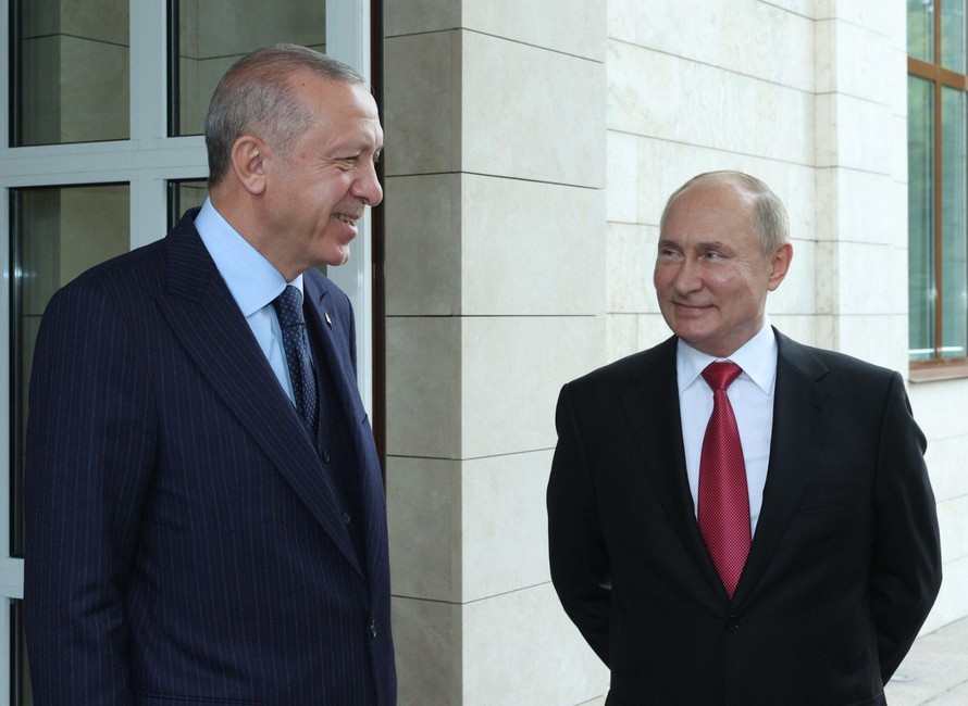 Tổng thống Nga Putin và Tổng thống Thổ Nhĩ Kỳ Erdogan. Ảnh: Twitter
