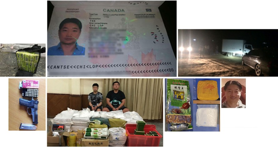 Hộ chiếu của Tse Chi Lop và một số tang vật của các vụ án ma túy. Ảnh: Reuters.