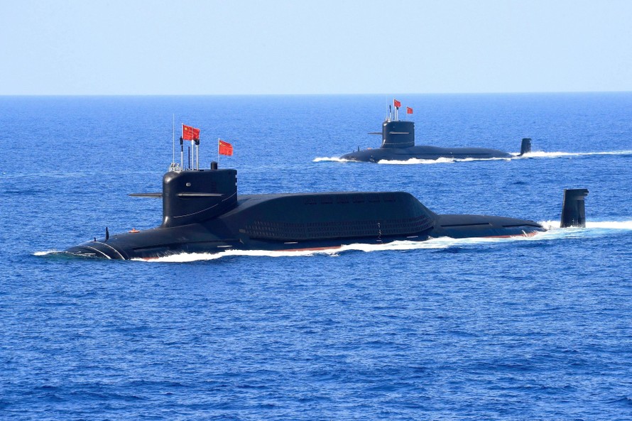 Hai tàu ngầm hạt nhân lớp 094A mới được nâng cấp của Trung Quốc. Ảnh: Reuters.