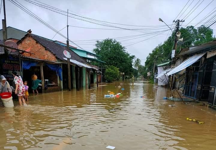 Ngập lụt một số nơi tại huyện Hoài Ân.