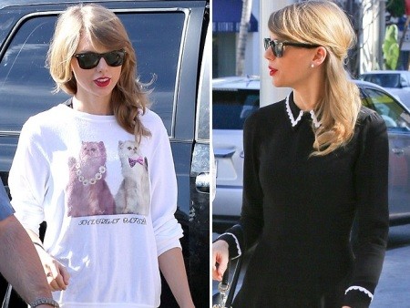 Taylor Swift đổi gu thời trang chóng mặt khi xuống phố