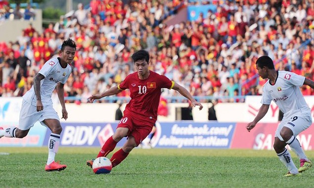 Công Phượng ở trận giao hữu với U23 Myanmar. Ảnh: Zing