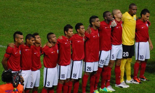 Các cầu thủ Đông Timor.