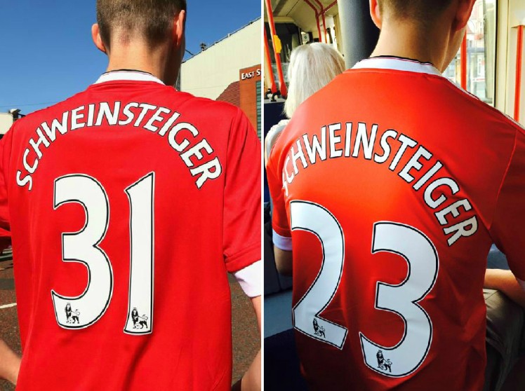 Các CĐV lỡ mua áo số 23 in tên Schweinsteiger sẽ được đền bù.