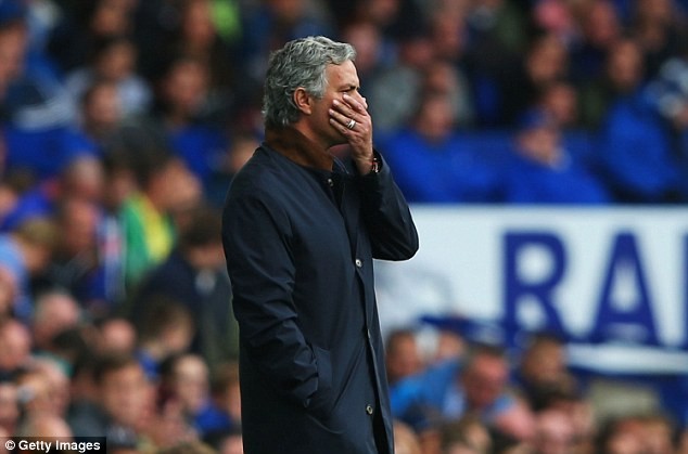 Mourinho thất vọng khi Chelsea để thua Everton.